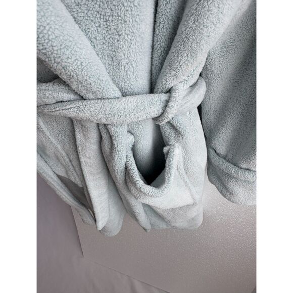 Amari Baby Dust Blue Plush Bathrobe Kimono One Size Belted Spa Bath - Picture 5 of 12